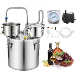 Alkoholidestillaator , 30 l, thumper-anumaga, hõbedane