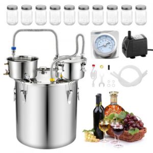 Alkoholidestillaator , 50 l, 10 klaaspurgiga, hõbedane
