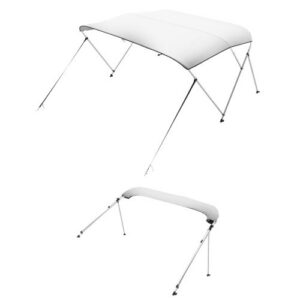Veneen bimini-katto 3 Bow, 183 x 137-152 x 117 cm, vaaleanharmaa