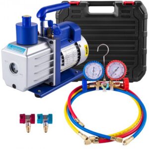 Vakuumsūkņa komplekts HVAC, vienpakāpes AC vakuumsūknis, 136 l/min (8, 2 m³/h), 246 W (1/3 ZS)
