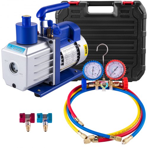 Vakuumipumppusarja HVAC, yksivaiheinen AC-vakuumipumppu, 136 l/min (8, 2 m³/h), 246 W (1/3 hv)