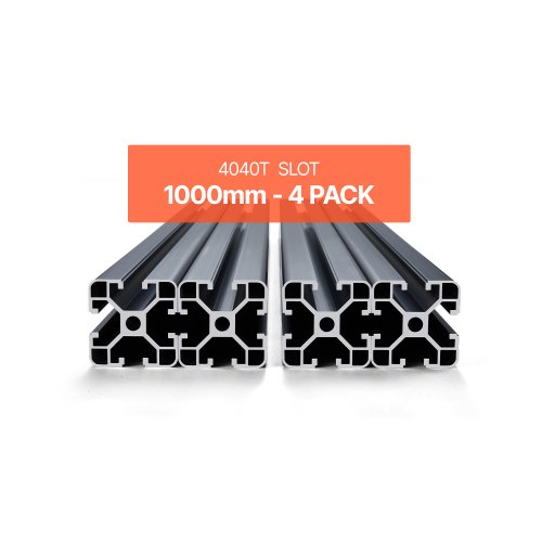 4 kpl 1000 mm T-urainen 4040-alumiiniprofiili, musta