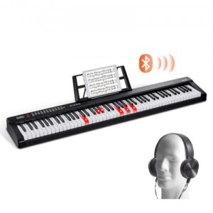 88 klavišų skaitmeninis pianinas, pusiau pasverti klavišai, 1000 tonų, „Bluetooth“, MIDI, USB