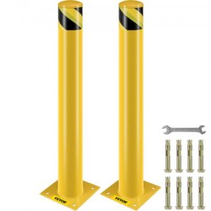 Turvapollari, 91 cm korkea teräspost, 11,4 cm halkaisija, keltainen, 2 kpl