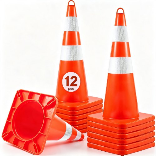 Turvakoonused, 12 tk, 71 cm liikluskoonused, oranžsed PVC ehituskoonused