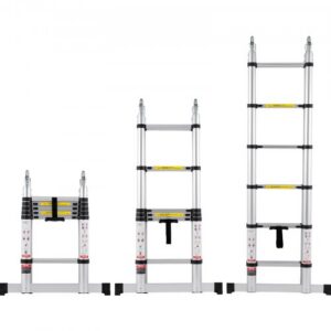 Teleskopinės kopėčios, A formos aliumininės, 379,8 cm, modelis ML-2038P
