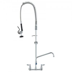 Tirdzniecības virtuves jaucējkrāns ar priekšskalošanas smidzinātāju, 119 cm augstums, 20 cm centrs, 30 cm grozāms snīpis