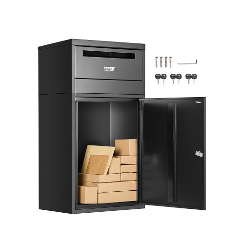Lauko siuntų dėžė PB-266C su spyna, cinkuotas plienas, juoda, 50 x 32,5 x 90,9 cm
