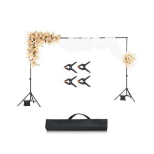 Fona statīva komplekts, regulējams foto fona statīvs 198 x 300 cm, 5 šķērstieņi, melns