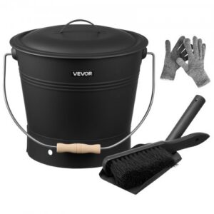 Tuhakopp kaanega, 4-osaline komplekt, metallist, 9,8 l