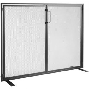 Kaminakaitse, 1 paneel uksega, 990 x 780 mm, must