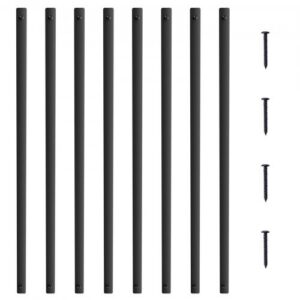 Metalliset portaikon kaiteen pystypinot, 51 kpl, 750 mm alumiiniseoskoristeiset balusterit