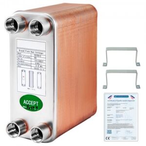 Plokštelinis šilumokaitis, 60 plokščių, 1/2" BSP FPT, 316L nerūdijantis plienas