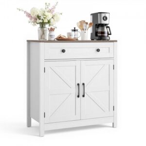Kohvibaari kapp ZH620 sahtliga, 75 x 37.5 x 80 cm, valge / pruun