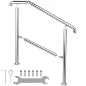 Lauko laiptų turėklas BXG-3STEP, 304 nerūdijantis plienas, sidabrinis, 106 x 86 cm
