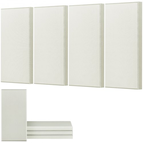 4 kpl akustiikkapaneelit, 50 mm paksut, 600 x 300 mm lasikuituiset ääntä vaimentavat paneelit, itsekiinnittyvät, beige