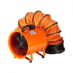 Kaasaskantav 304,8 mm silinderventilaator 5 m õhuvoolikuga, 367 W, 4373,3 m³/h