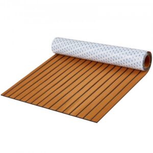 Paadi põrandakate EVA vahust, 240 x 89,9 cm, libisemiskindel liimkattega, 2,2 m², pruun-must