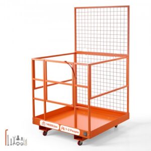 Autokrāvēja drošības grozs, 1225 x 1148 mm, saliekama darba platforma, 635,03 kg celtspēja, ar 4 riteņiem