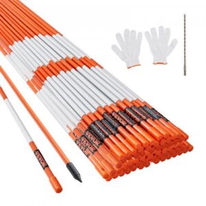 Važiuojamosios dalies žymekliai, 100 vnt., 122 cm, oranžiniai stiklo pluošto kuolai su atspindinčia juosta