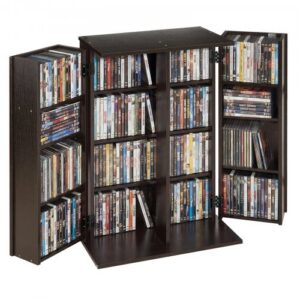 Meediasalvestuskapp , 4 riiuliga DVD riiul, pruun, 61 x 37 x 85 cm