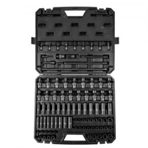10 mm löökpadrunite komplekt, 90 osa, SAE 6 mm–19 mm ja meetermõõdustik 6–19 mm, 6-kant, Cr-Mo legeerteras