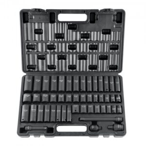 3/8" löökmutrivõtme padrunite komplekt, 48-osaline, SAE ja meetriline, 6-kandiline, Cr-V, hoiukarbiga