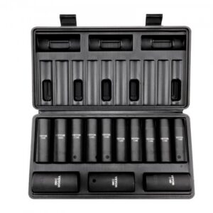 13-osaline löökpadrunite komplekt, sügav padrunite komplekt, 10–24 mm, 6-kant, CR-V legeerteras