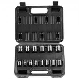 10 mm ajamiga löökpesade komplekt, 14-osaline madal pesade komplekt 7–20 mm, 6-punktiline Cr-Mo legeerteras, auto remondiks
