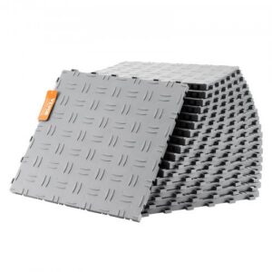 Lukittuvat autotallilaatat, 50 kpl, 305 x 305 x 13,4 mm, hopea