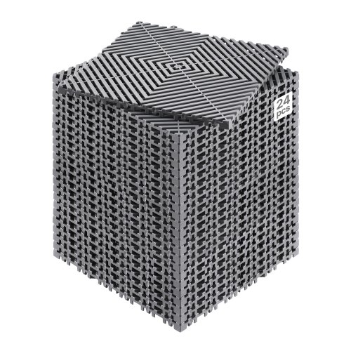 Tarpusavyje sujungiami drenažo kilimėliai, 12 x 12 col., 24 vnt., pilki
