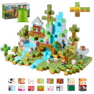 Magnetplokid, 150 tk metsakindluse komplekt, magnetilised ehitusklotsid lastele alates 3. eluaastast