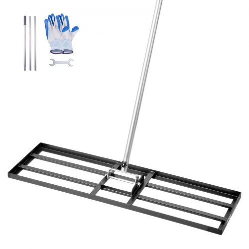 Lawn Leveling Rake ar 2130 mm rokturi un 914 x 254 mm plāksni, 3 augstumi, LJY9010