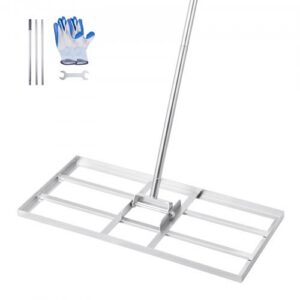 Zāliena līdzināšanas grābeklis ar regulējamu kātu, oglekļa tērauda plāksne 762 x 355 mm, modelis LJY9012