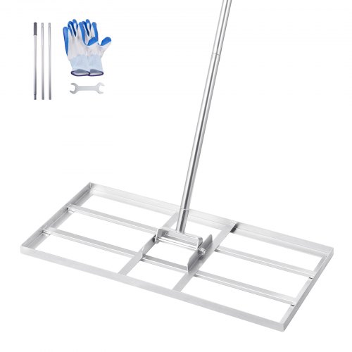 Vejos lyginimo grėblys su reguliuojamu kotu, anglinio plieno plokšte 762 x 355 mm, modelis LJY9012