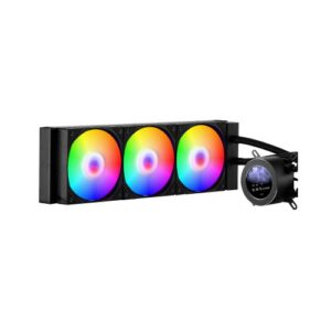 CPU vedelikjahuti, AIO protsessori vesijahuti, 3 x 120 mm PWM ventilaatori ja pumbaga, must arvuti vedelikjahuti 5
