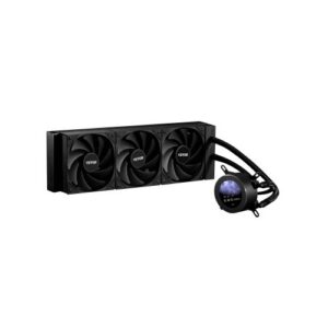Vedelikjahuti protsessorile, AIO vesijahuti, 3 x 120 mm PWM ventilaatorit, pump ja 5,3 cm LCD-ekraan, must
