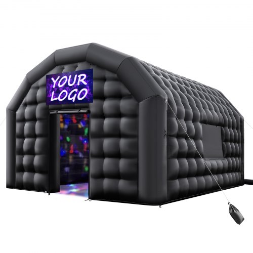 Täytettävä yökerhoteltta, 5 x 4 x 3,8 m, 680 W puhaltimella ja hiekkasäkillä