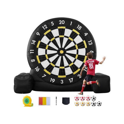 Piepūšams futbola šautriņu dēlis, 3 m, ar 9 bumbām un gaisa pūtēju, modelis CQZQYX30209F