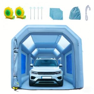 Täispuhutav pihustuskuur auto värvimiseks, 6 x 3 x 2,5 m, 2 puhuriga filtrisüsteem