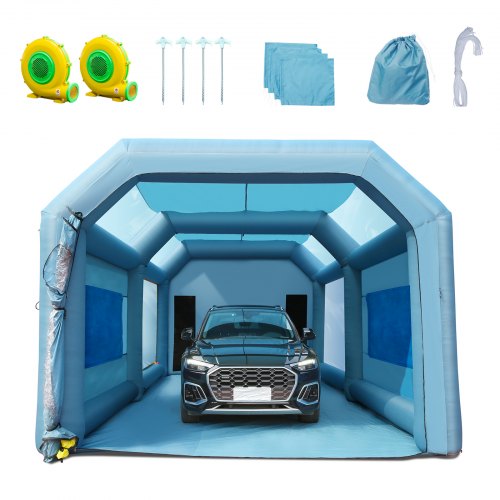 Piepūšama krāsošanas kabīne auto krāsošanai, 8,5 x 4,8 x 3,3 m, filtru sistēma, 2 pūtēji