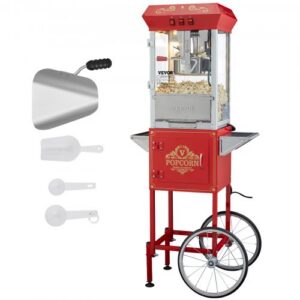 Popcornimasin käruga, 850 W, 227 g katel, punane