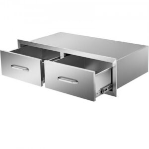 Lauko virtuvės stalčiai, 30" W x 10" H x 20" D, horizontalūs dvigubi BBQ stalčiai su rankena
