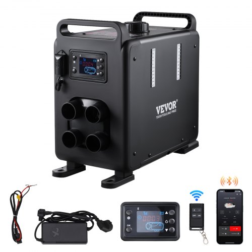 5–8 kW dīzeļsildītājs, 12 V / 24 V, Bluetooth vadība, tālvadības pults un displejs, modelis CY5002