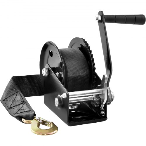 Rankinė gervė, 544,3 kg traukimo galia, 701 cm poliesterio diržas, dvikryptis terkšlės mechanizmas