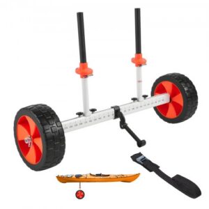 Kajakikäru, kandevõime 104 kg, kanuu käru 25,4 cm täiskummist PU rehvide ja tugijalaga