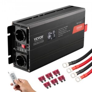 Puhas siinuse inverter, 2000 W, DC 12 V kuni AC 230 V, SGPE-2000W