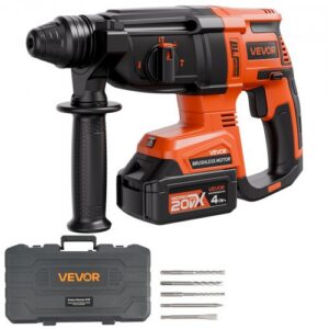 20 V juhtmeta harjavaba löökpuur, SDS Plus, 4 funktsiooni, 1200 p/min, 5300 lööki/min