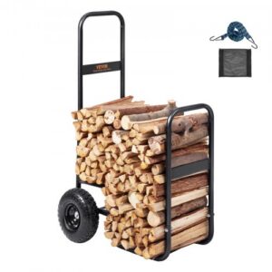 Küttepuude käru, kandevõime 113,4 kg, must