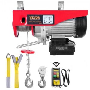 Elektrinis keltuvas, 400 kg, 850 W, 220 V, belaidis pultas, 12 m, plieninis trosas